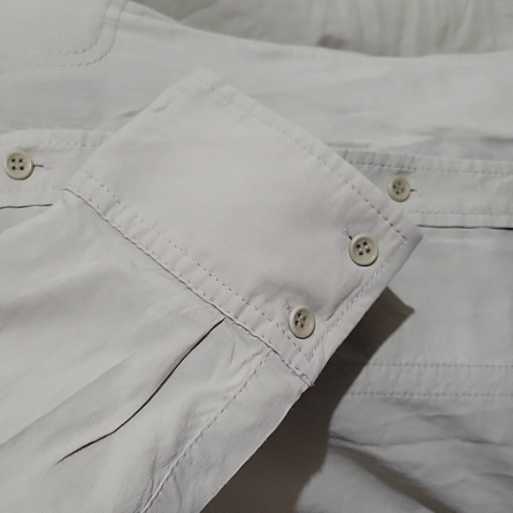 Theory Long Sleeve Linen Blend Button Down Collared Sage Dress Size 2 - Picture 5 of 7